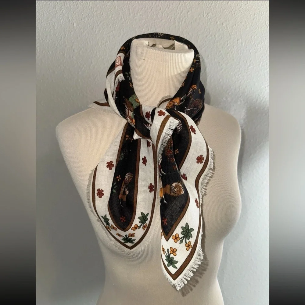 Calvin Klein Vintage Authentic Farming/village Print Scarf-black